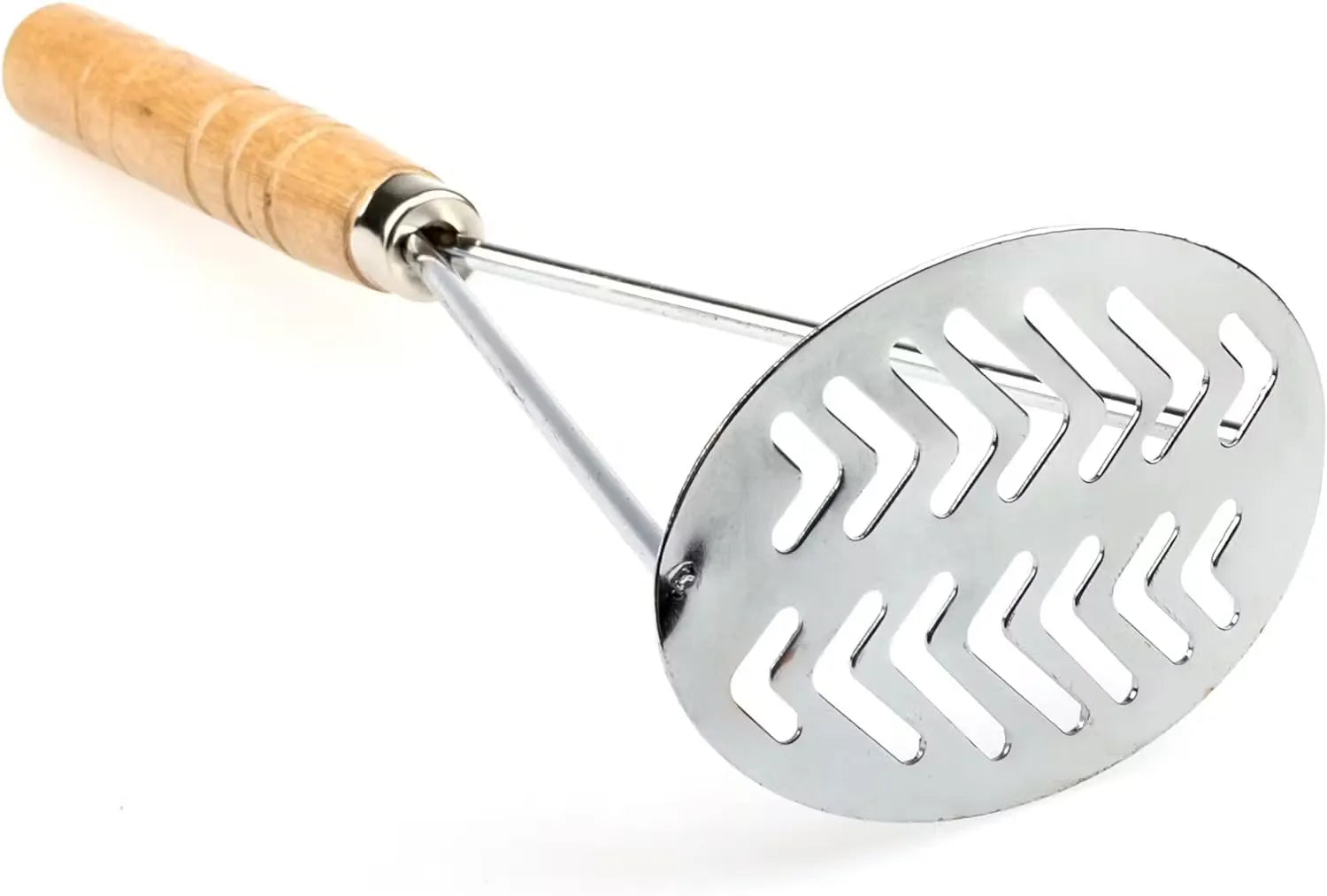 Stainless Steel Potato Masher with Wooden Handle Mash with Style