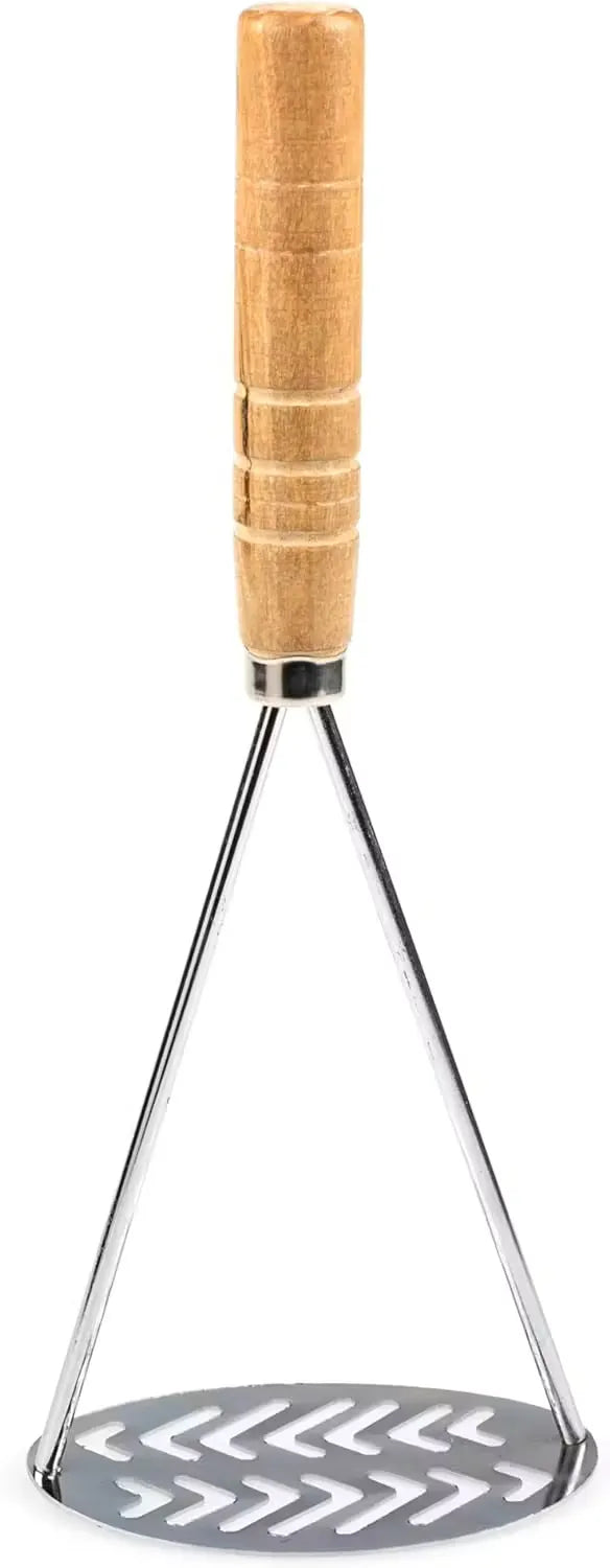 Stainless Steel Potato Masher with Wooden Handle Mash with Style