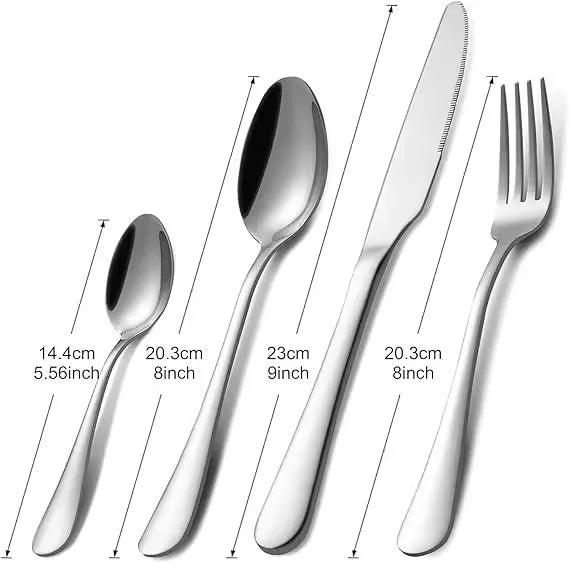Elevate every meal with the Classic Essentials 24-piece stainless steel cutlery set. Dine in style with elegant and durable cutlery for all your dining needs. 24-piece cutlery set perfect for everyday use and special occasions. Includes 6 each of spoons, forks, knives, dessert spoons, and soup spoons. High-quality stainless steel for durability and dishwasher-safe for easy cleaning. Perfect gift for any occasion or upgrade for your own dining table.