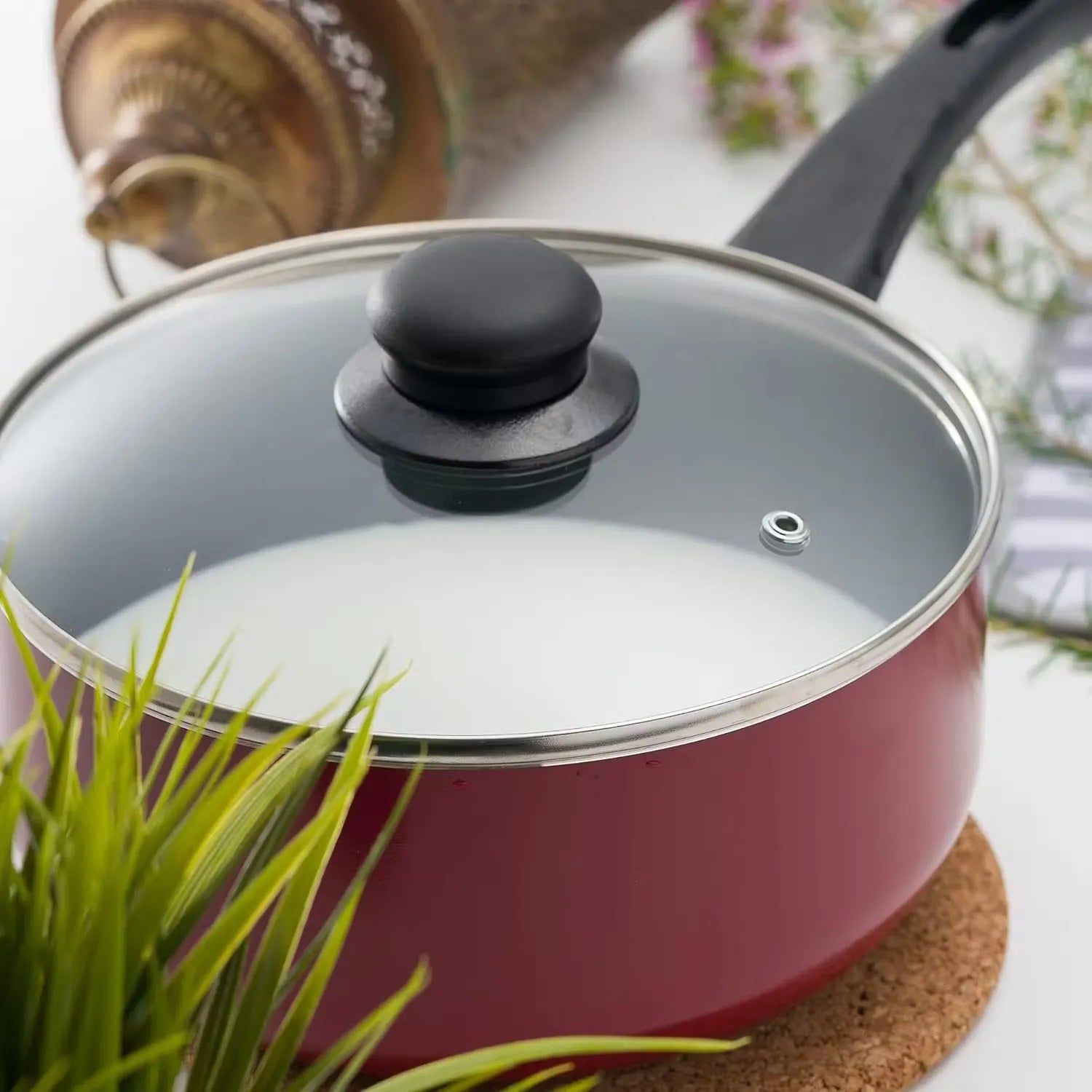 Insiya 20cm non-stick saucepan made from material with features. Suitable for heat sources and dishwasher safe.Discover the versatility of the Insiya 20cm saucepan, ideal for everyday tasks like sauces, soups, and more. Embrace effortless cooking today!