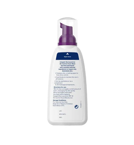 Cetaphil DermaControl Foam Wash 236ml - The Solution for Oily, Blemished Skin