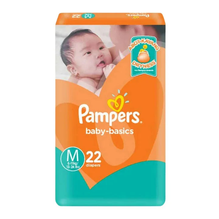 Pampers Baby-Basics Size 3 Diapers (6-11kg) M , 22-Pack