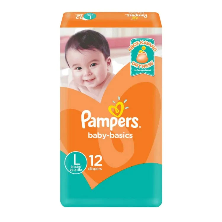Pampers Baby-Basics Size 4 (9-14kg) Large Diapers 12pcs