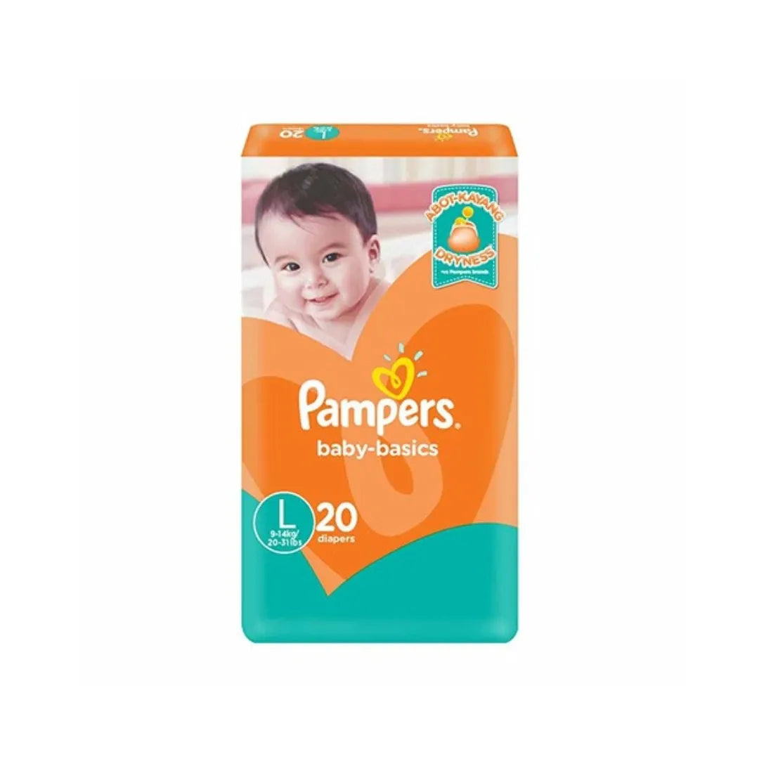 Pampers Baby Basics Size 4 Diapers (9-14kg), 20 Pack