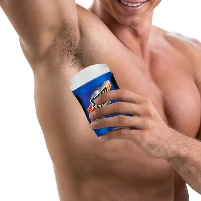 Close-up photo of Speed Stick Fresh Rush Gel Antiperspirant Deodorant (85g) in blue and white packaging.