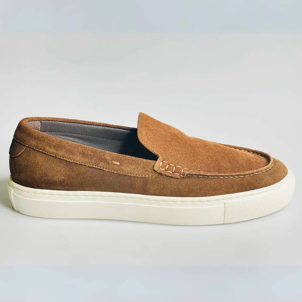 Massimo Dutti Men Loafers Split Suede Translucent Sole Light Brown