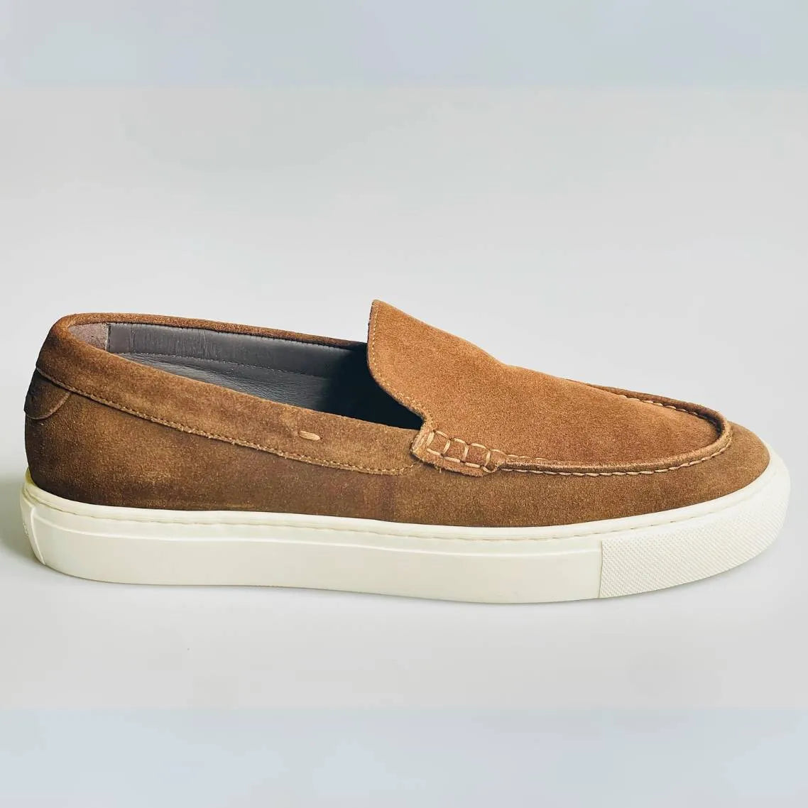 Massimo Dutti Men Loafers Split Suede Translucent Sole Light Brown