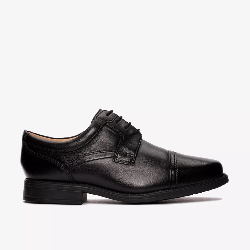 CLARKS Hail Cap 'Black Leather' - Men's Shoes