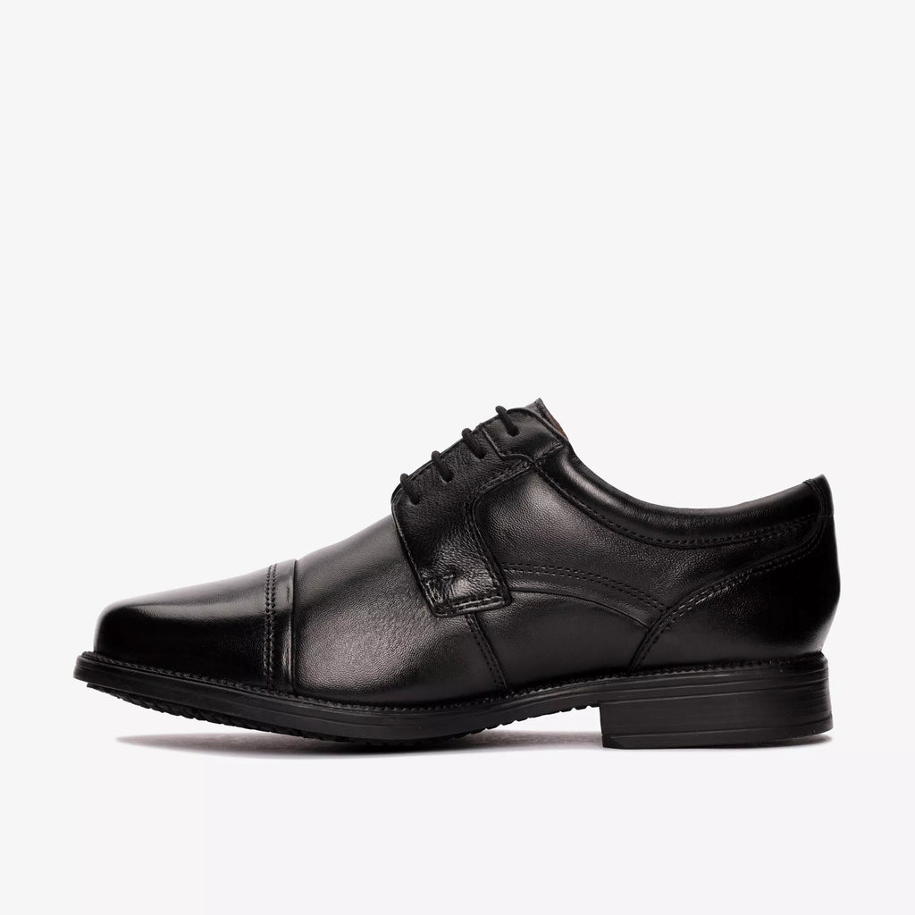 CLARKS Hail Cap 'Black Leather' - Men's Shoes