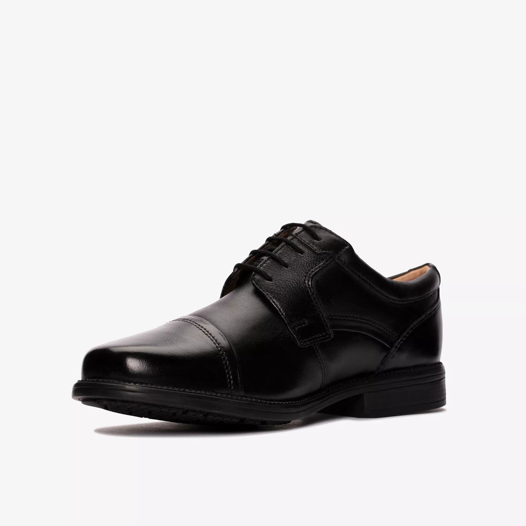 CLARKS Hail Cap 'Black Leather' - Men's Shoes