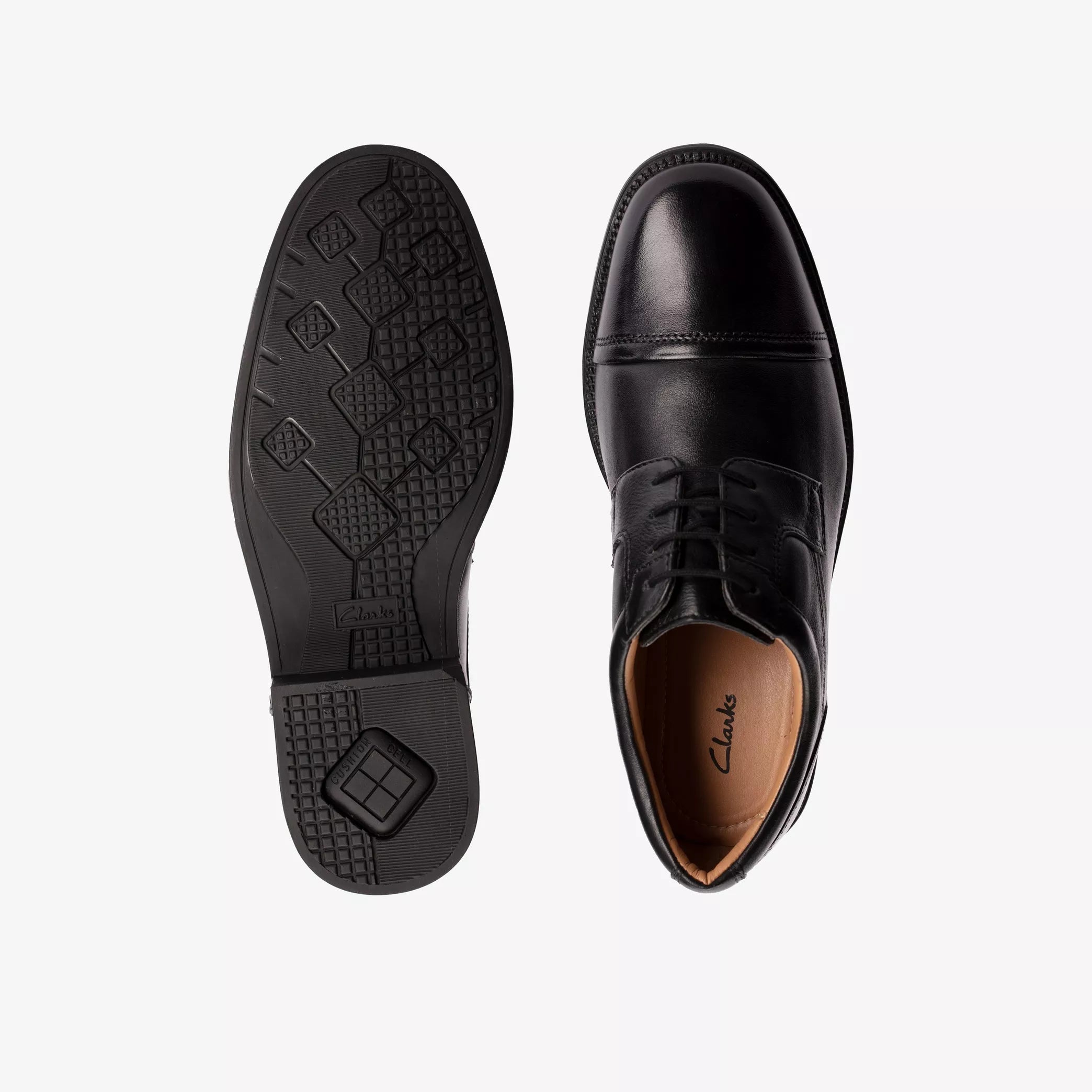 CLARKS Hail Cap 'Black Leather' - Men's Shoes