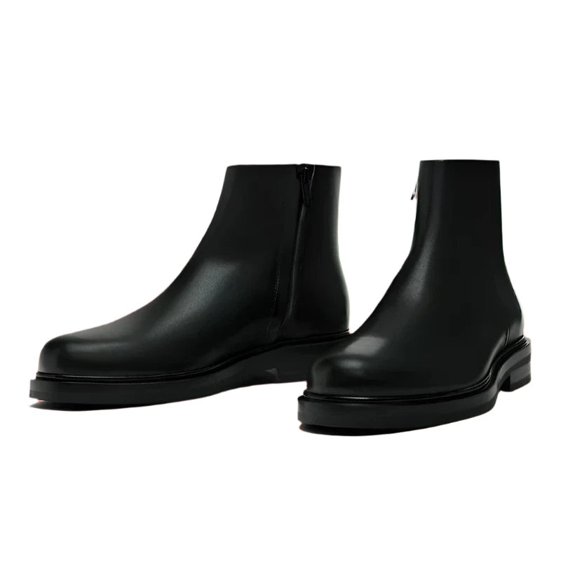 Massimo Dutti BLACK LEATHER BOOTS