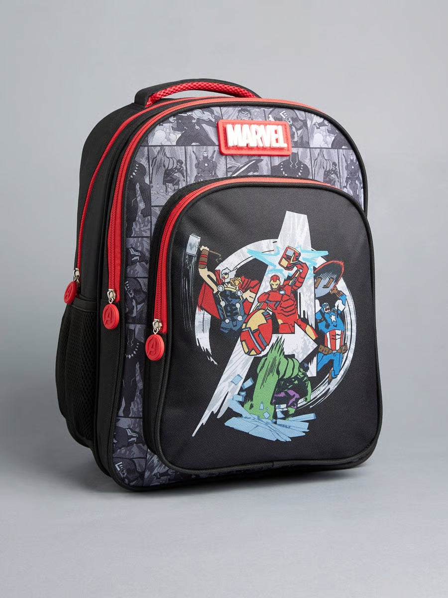 Avengers Print Backpack with Adjustable Shoulder Straps and Zip Closure