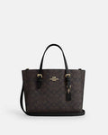 COACH NEW YORK حقيبة يد نسائية Mollie Tote 25 من الكانفاس المميّز IM / بني / أسود