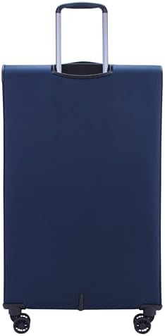 Pierre Cardin Softside Luggage Set of 5 Ultra Light Weight 4 Wheels TSA Approved (NAVY)