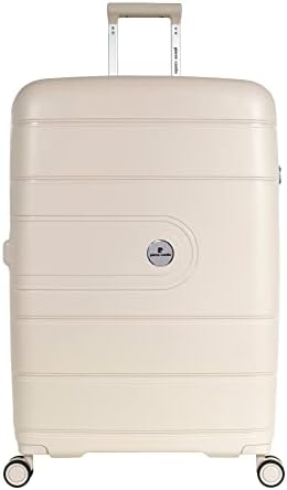 Pierre Cardin UNBREAKABLE Luggage for travel International Lock 4 Double Wheels, Double Anti Thef Zipper Suitcase (Set of 4, Champagne)