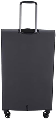 Pierre Cardin Softside Luggage Set of 5 Ultra Light Weight 4 Wheels TSA Approved (BLACK)