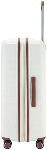 Pierre Cardin Unbreakable Luggage,Expandable Zipper,4 Spiner Whels, Set of 4 PCS (White)