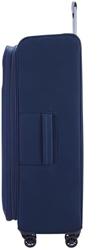 Pierre Cardin Softside Luggage Set of 5 Ultra Light Weight 4 Wheels TSA Approved (NAVY)