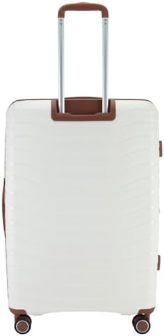 Pierre Cardin Luggage Lightweight Suitcase for Travel,Unbreakable Luggage, 4 Sppiner Wheels.Set of 3 (White)