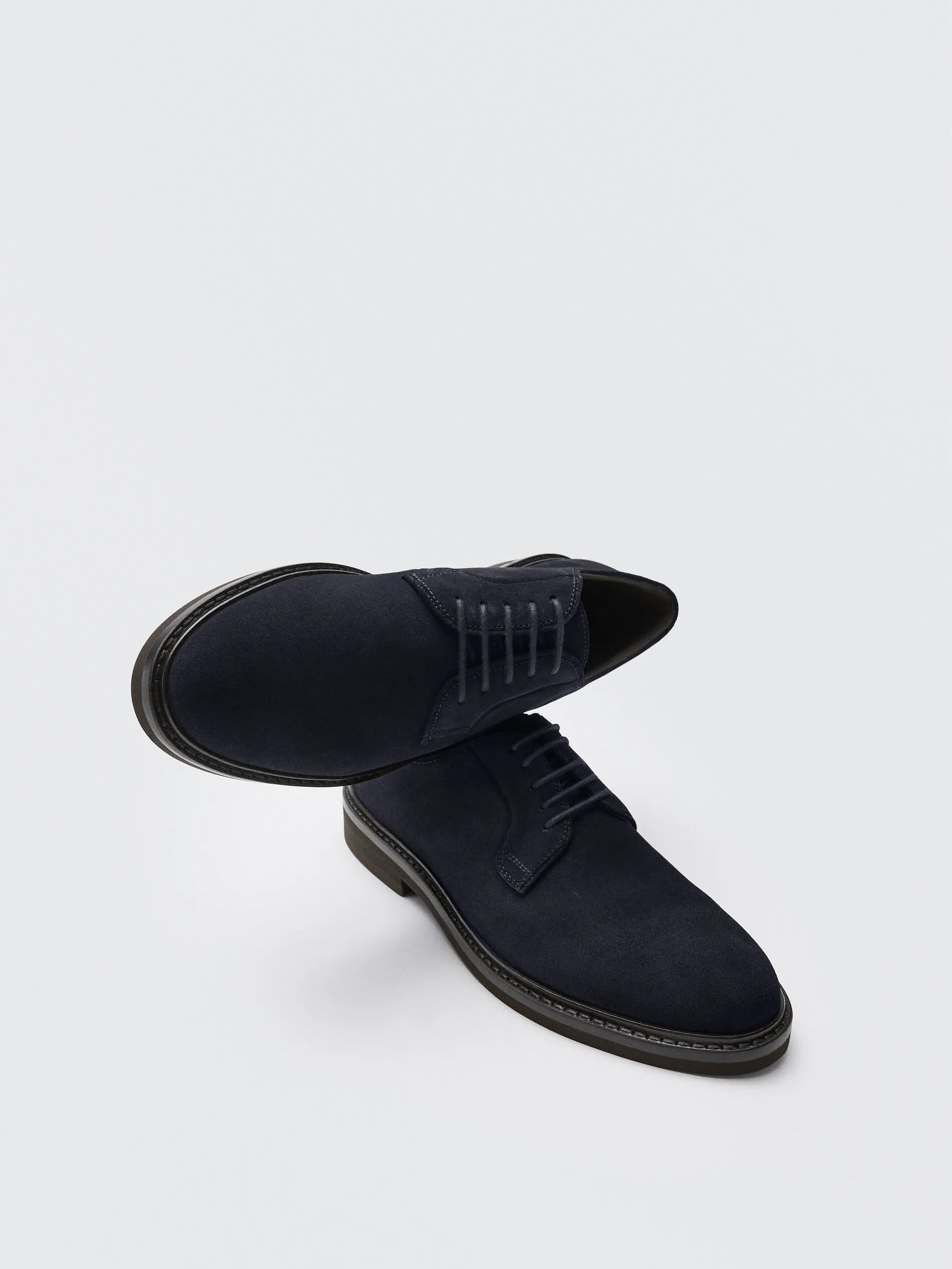 Massimo Dutti Suede Black Leather Formal Shoes For Men - 2201850400