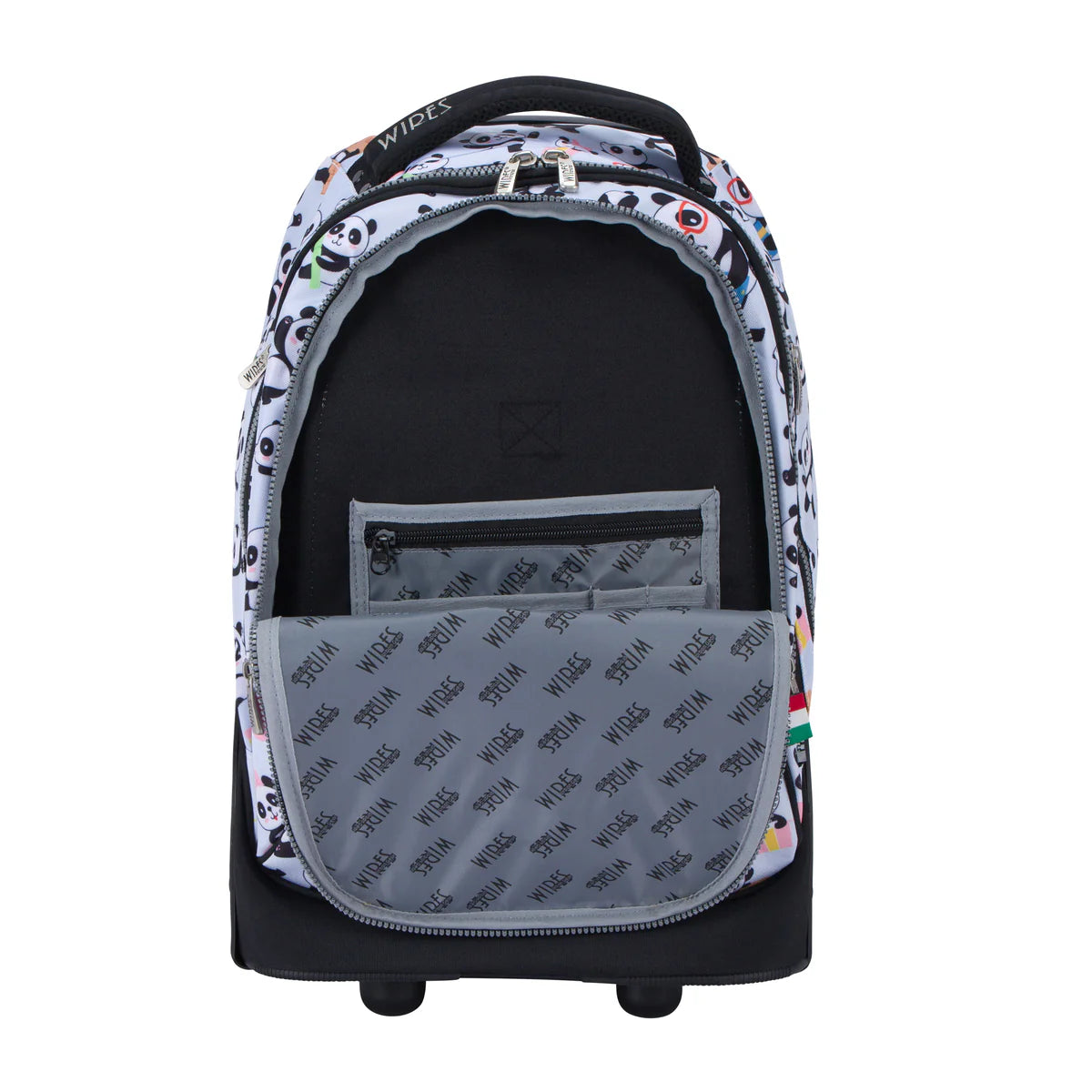 Mist Panda Wires Big Wheel School Bag w24511 Trolley Set of 3 - Lunch Bag & Pencil Case