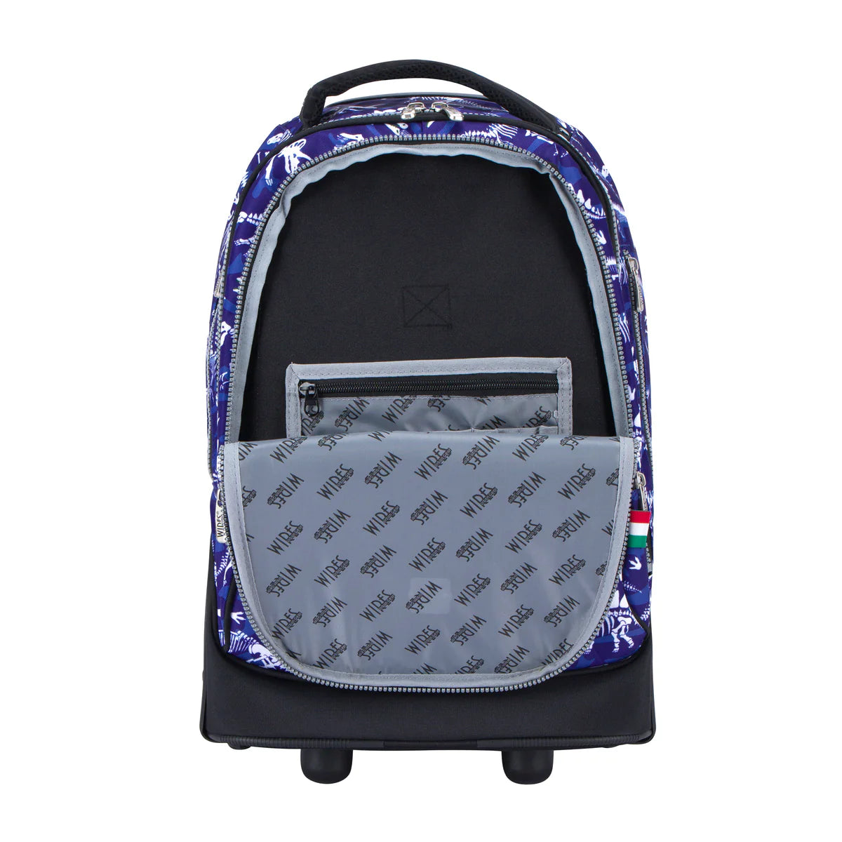 Wires  Blue Dinosaur Wires Big Wheel School Bag Trolley Set of 3 - Lunch Bag & Pencil Case - W24512