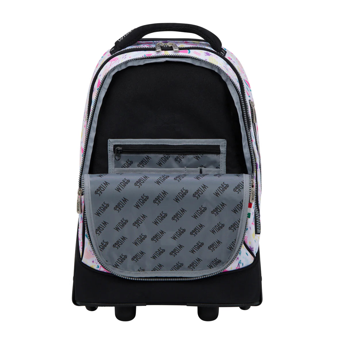 Wires Bright Tropical Wires Big Wheel School Bag Trolley Set of 3 - Lunch Bag & Pencil Case - W24514