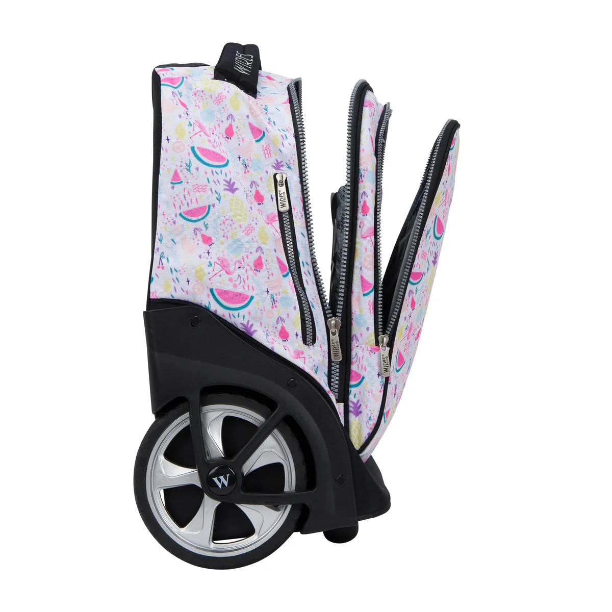 Wires Bright Tropical Wires Big Wheel School Bag Trolley Set of 3 - Lunch Bag & Pencil Case - W24514