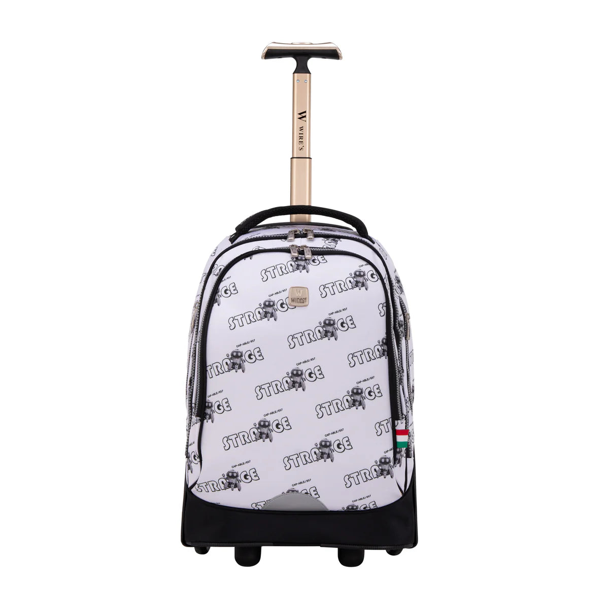 Wires Strange Grey Wires Big Wheel School Bag Trolley Set of 3 - Lunch Bag & Pencil Case - W24521