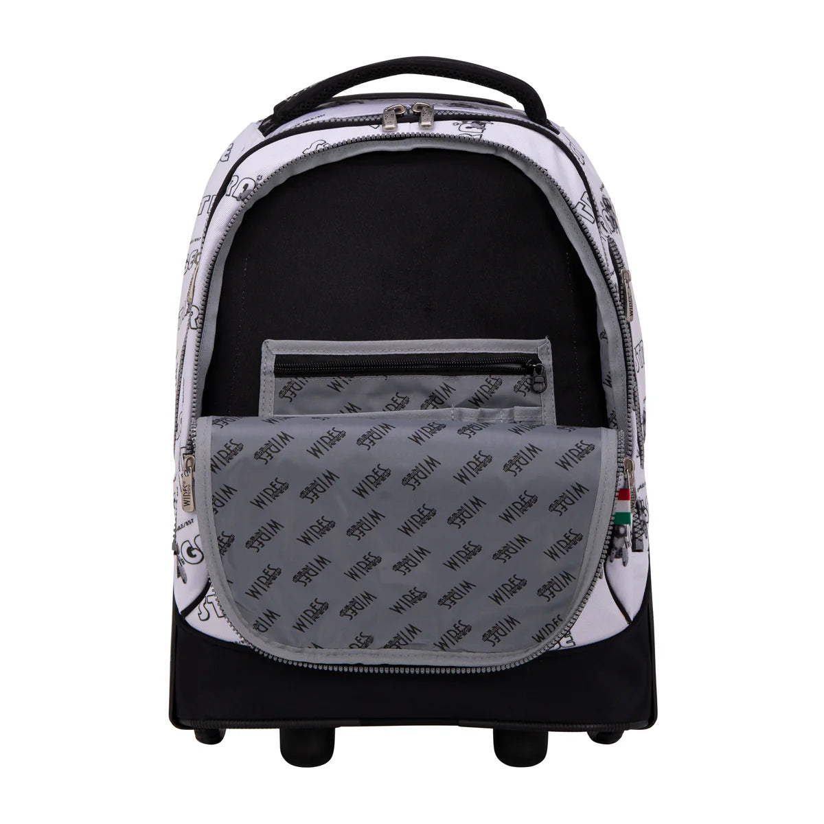 Wires Strange Grey Wires Big Wheel School Bag Trolley Set of 3 - Lunch Bag & Pencil Case - W24521