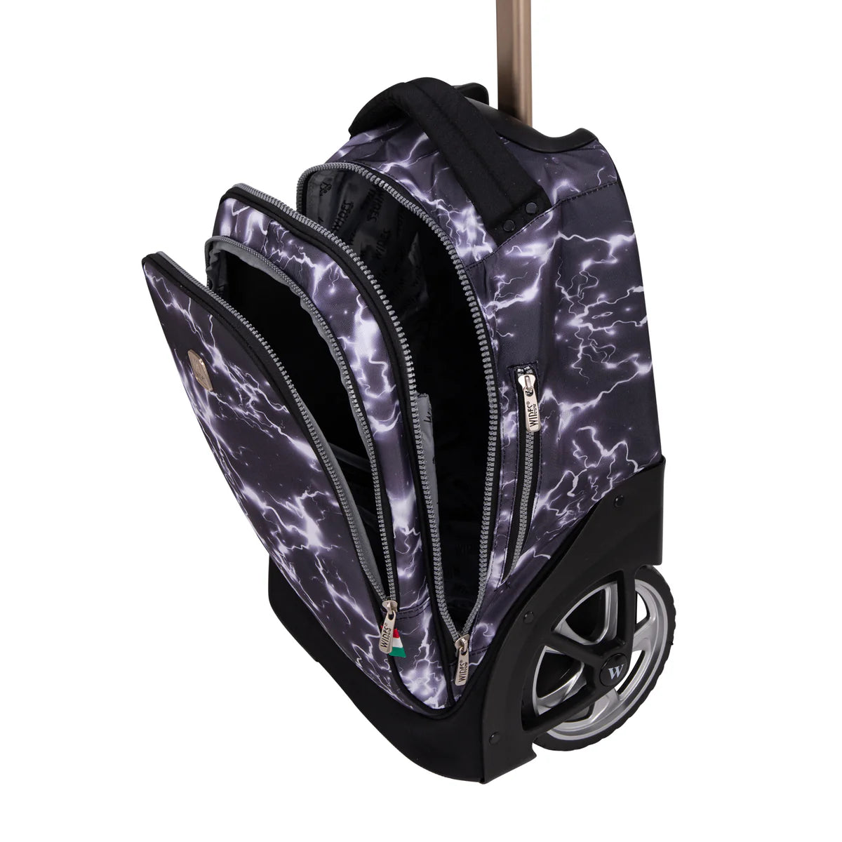 Wires  Dark Thunder Wires Big Wheel School Bag Trolley Set of 3 - Lunch Bag & Pencil Case - w24524