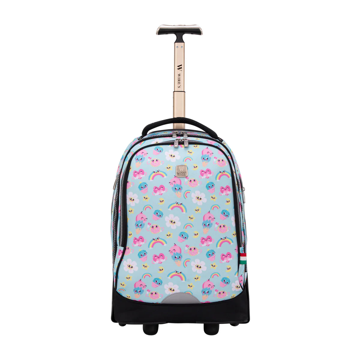 Wires Rainbow Wires Big Wheel School Bag Trolley Set of 3 - Lunch Bag & Pencil Case - W24533