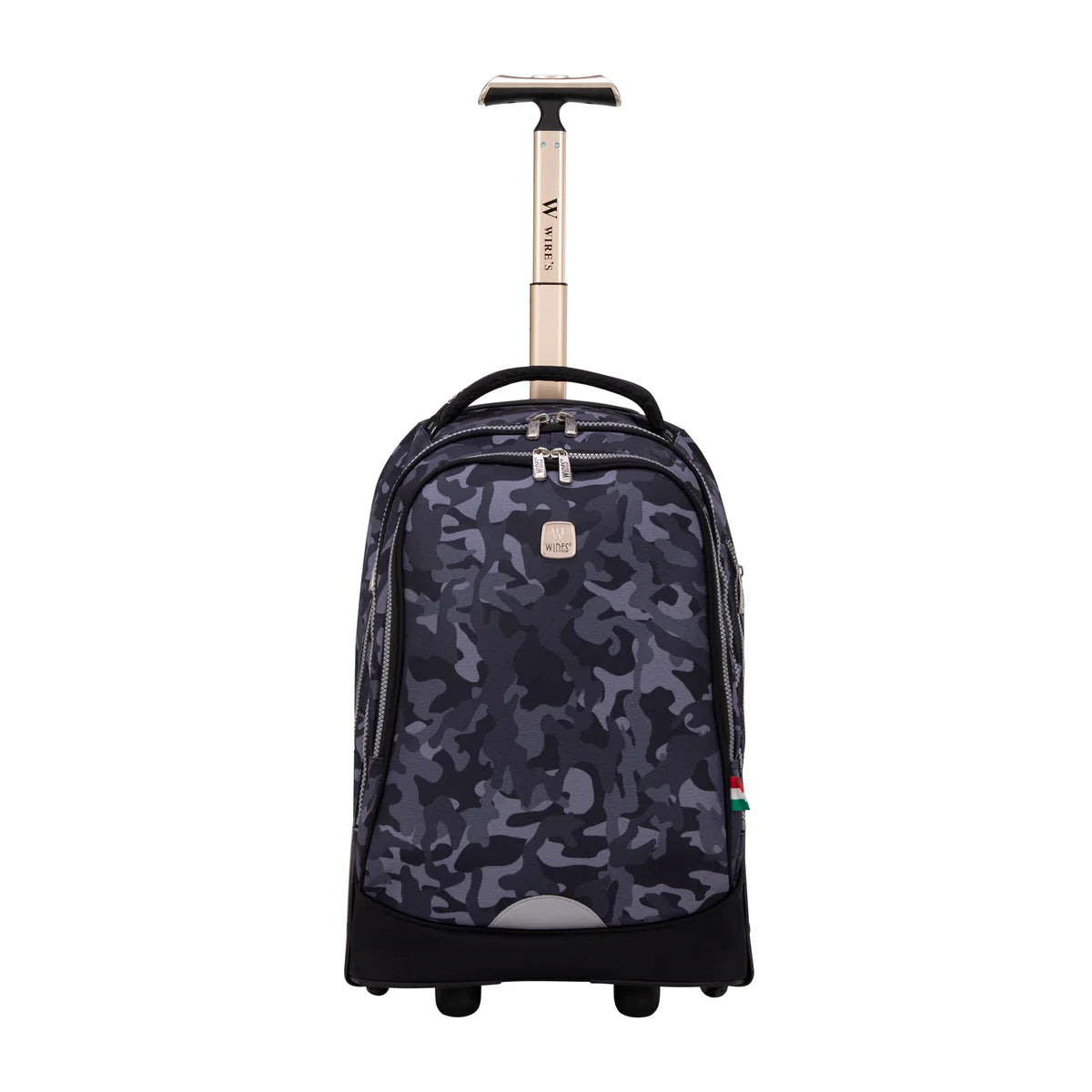 Wires Navy Camouflage Wires Big Wheel School Bag Trolley Set of 3 Lunch Bag & Pencil Case - W24538