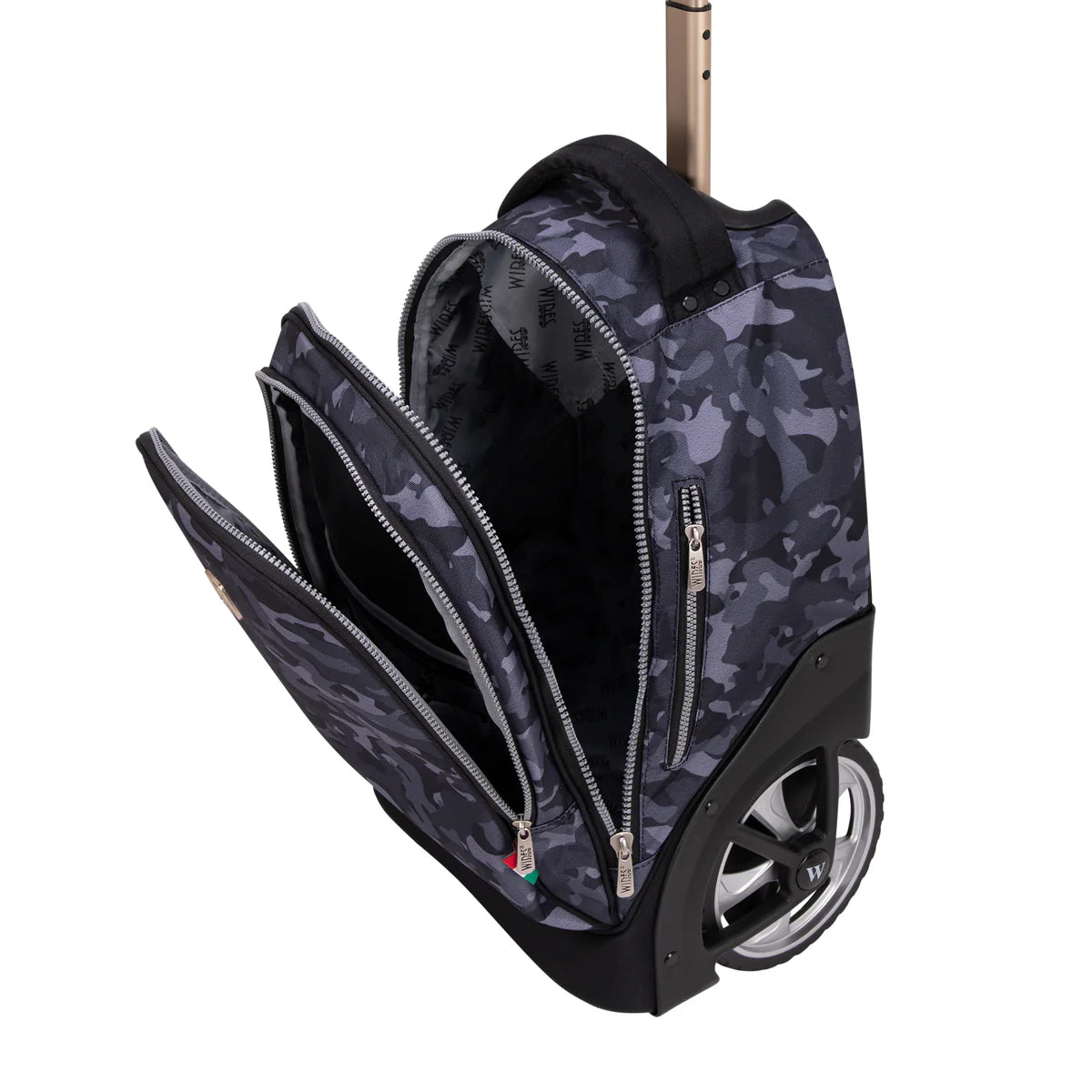 Wires Navy Camouflage Wires Big Wheel School Bag Trolley Set of 3 Lunch Bag & Pencil Case - W24538