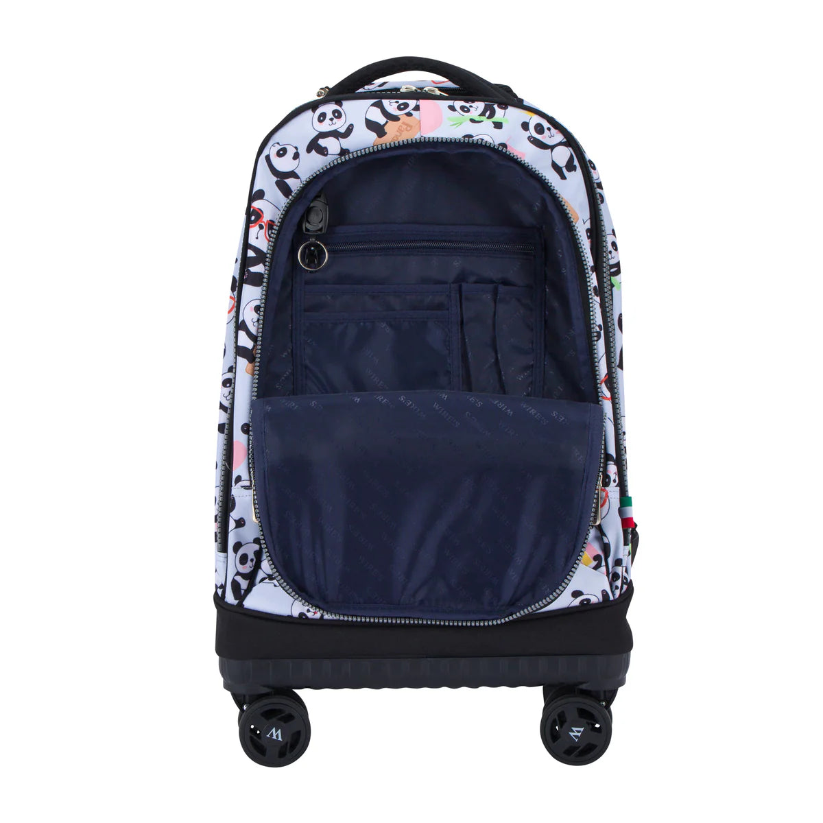 Wires Mist Panda Wires 8-Wheels School Backpack Trolley Set - Lunch bag & Pencil Case - W24560