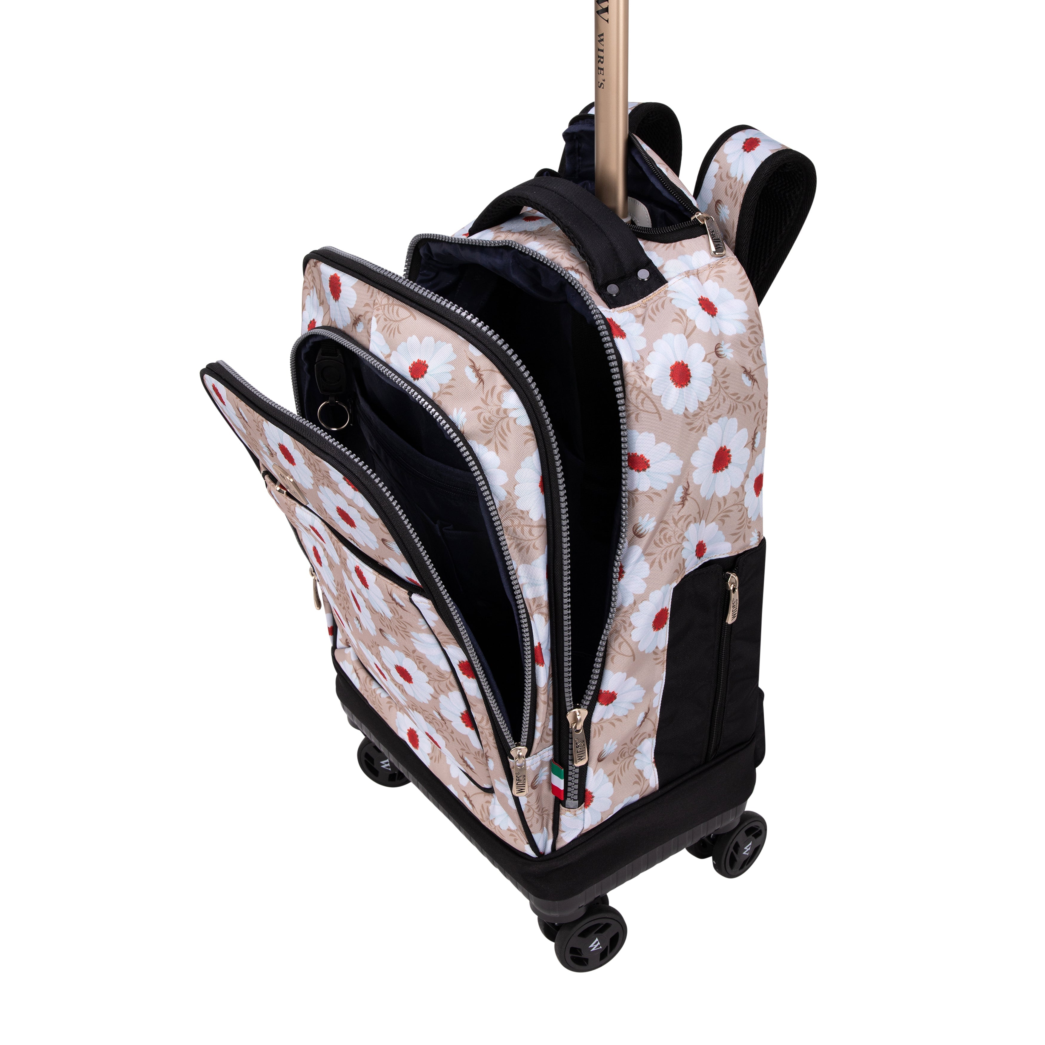 Daisy Wires 8-Wheels School Backpack Trolley Set - Lunch bag & Pencil Case - W24564