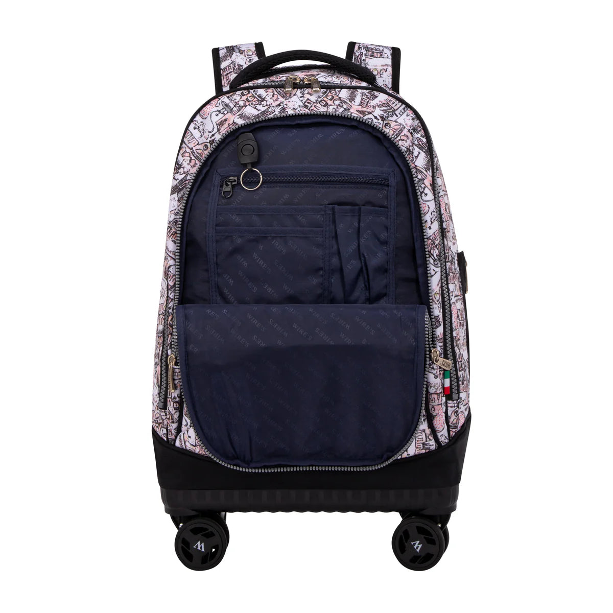 Wires City Wires 8-Wheels School Backpack Trolley Set - Lunch Bag & Pencil Case