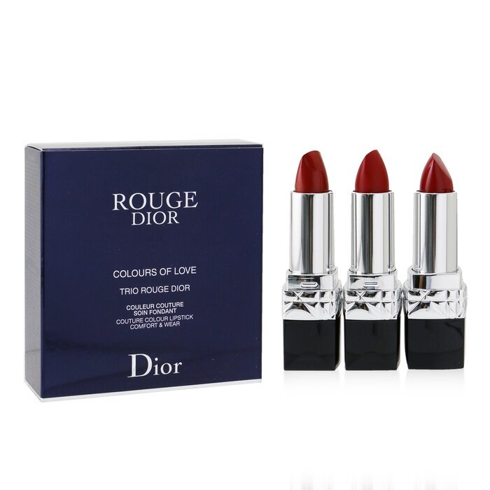 Rouge Dior Trio Set of Three 999 Lipsticks - Satin, Matte and Velvet Finishes