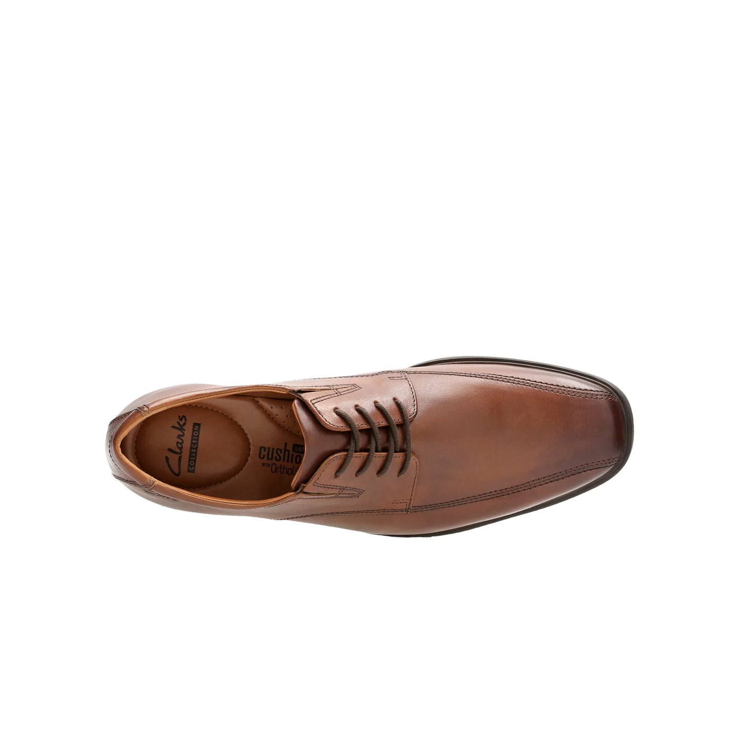 CLARKS Tilden Walk Dark Tan Leather
