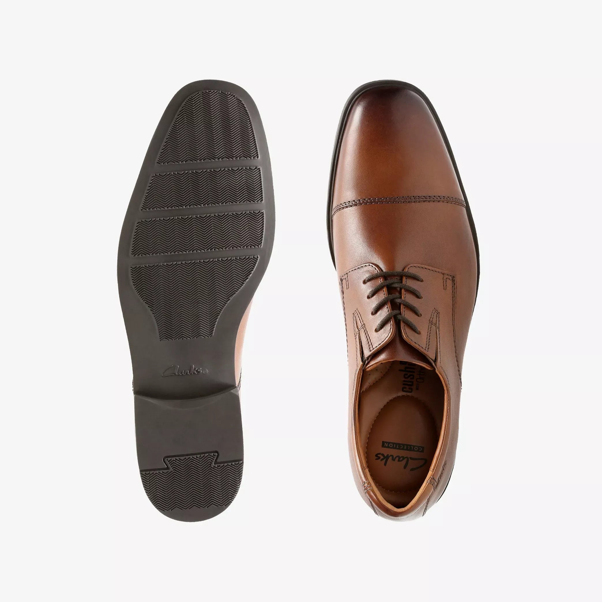 Clarks Men's Tilden Cap Oxford Brown Shoes