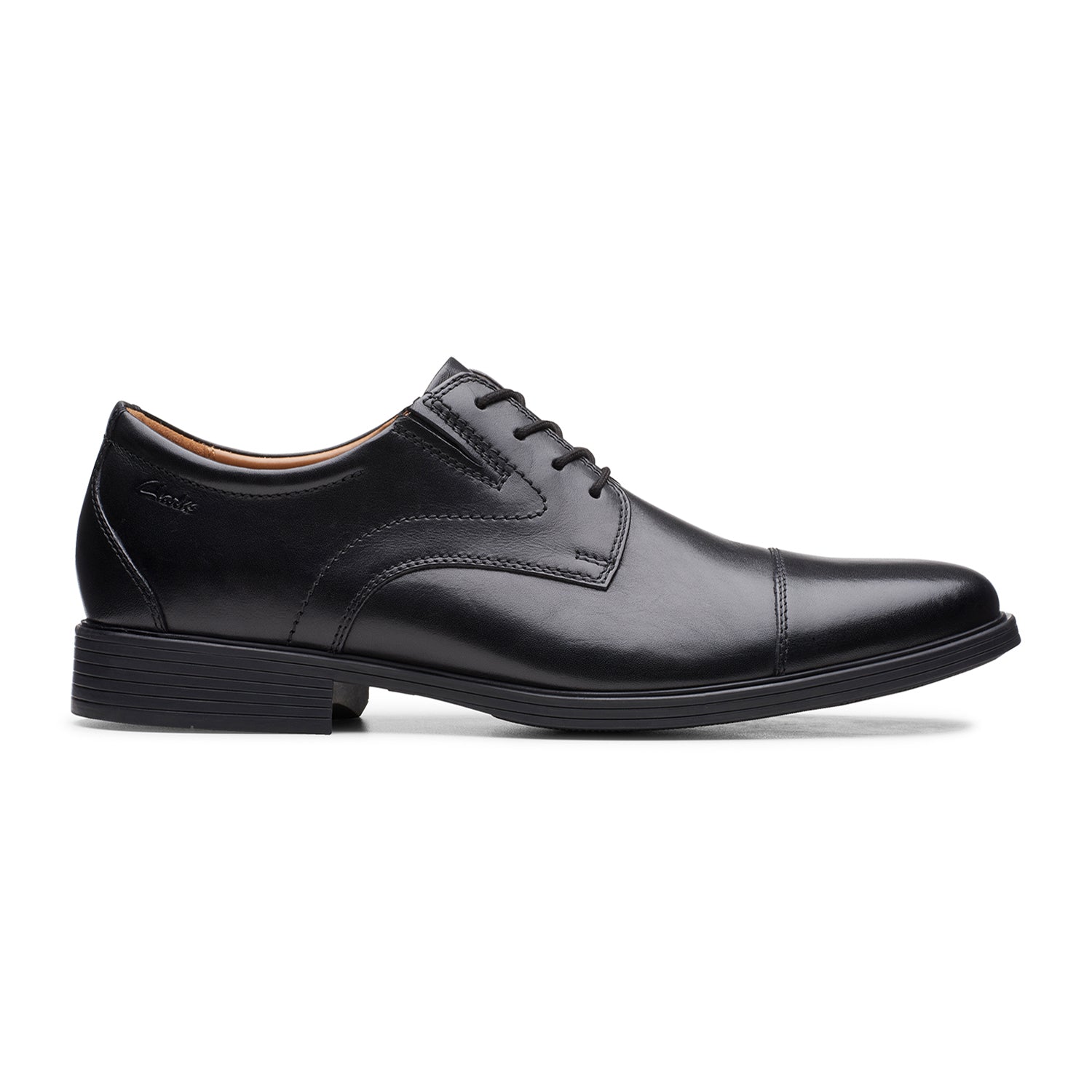 Clarks Mens - Whiddon Cap Black Leather