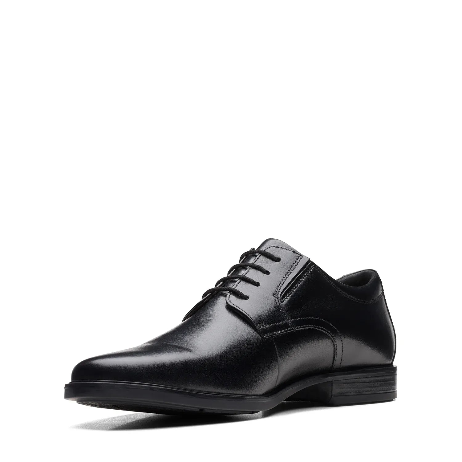 Clarks Men's Howard Walk Black Leather Shoes - Classic Black Leather
