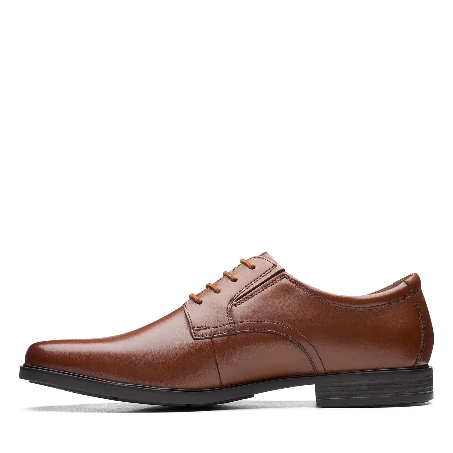 Clarks Howard Walk Dark Tan Leather Shoes for Men - Sophisticated Men's Footwear