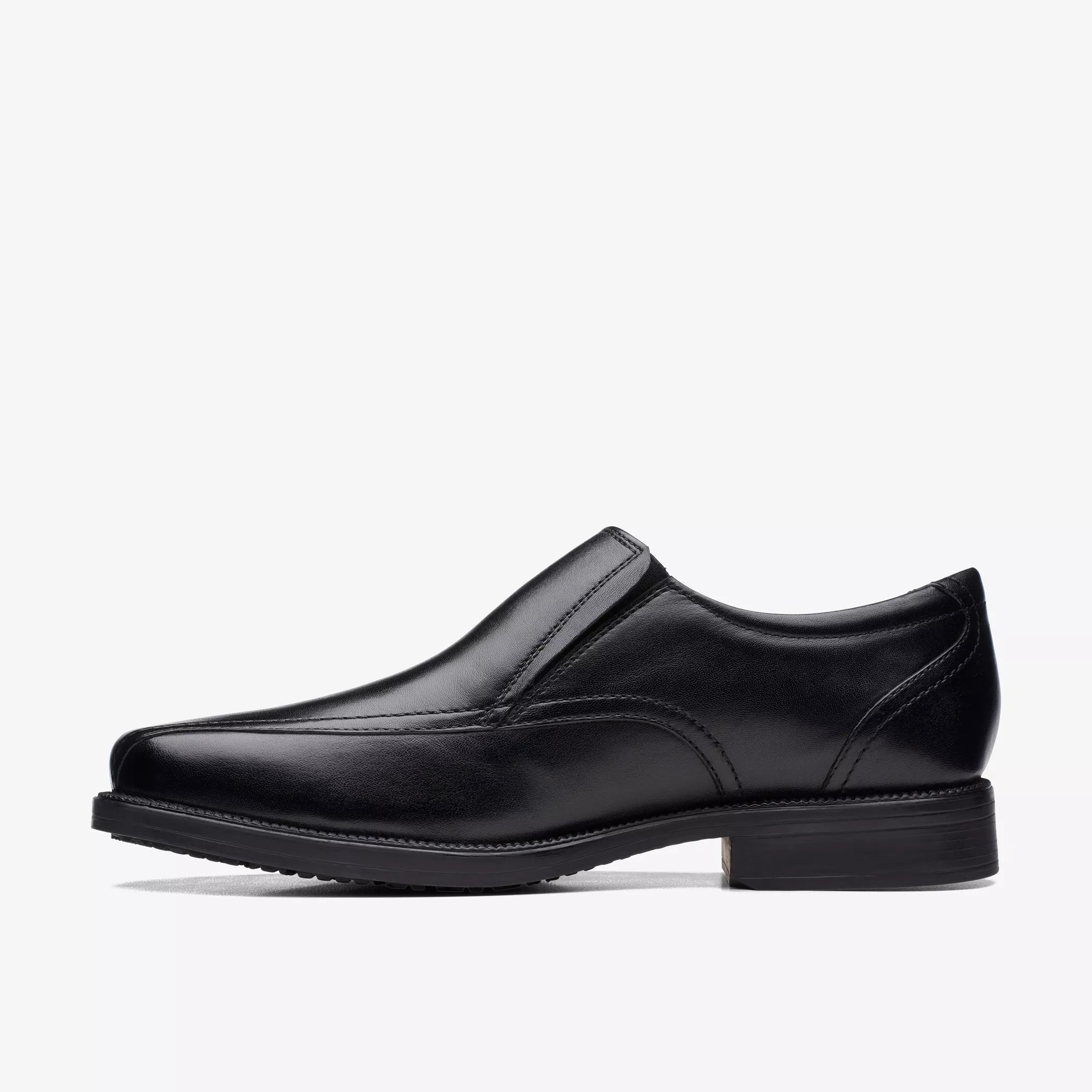 Clarks Mens Hail Tough Black Shoes Slip Ons