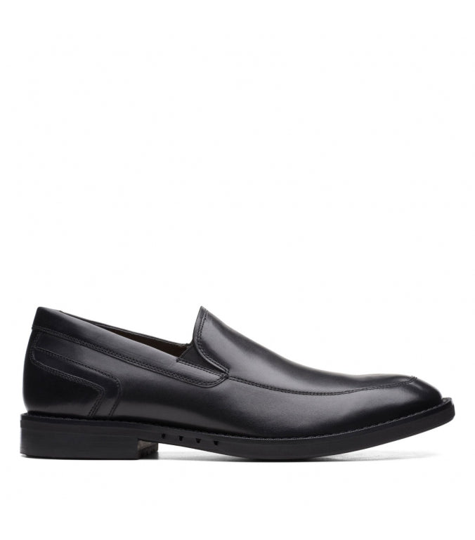 Clarks Men Black Leather Slip-On Sneakers Shoes