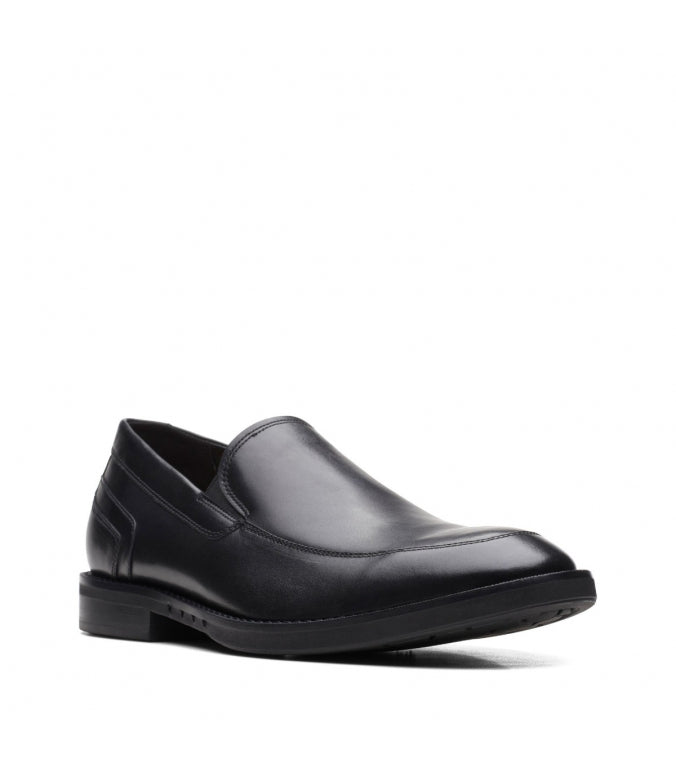 Clarks Men Black Leather Slip-On Sneakers Shoes