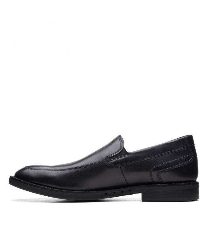 Clarks Men Black Leather Slip-On Sneakers Shoes