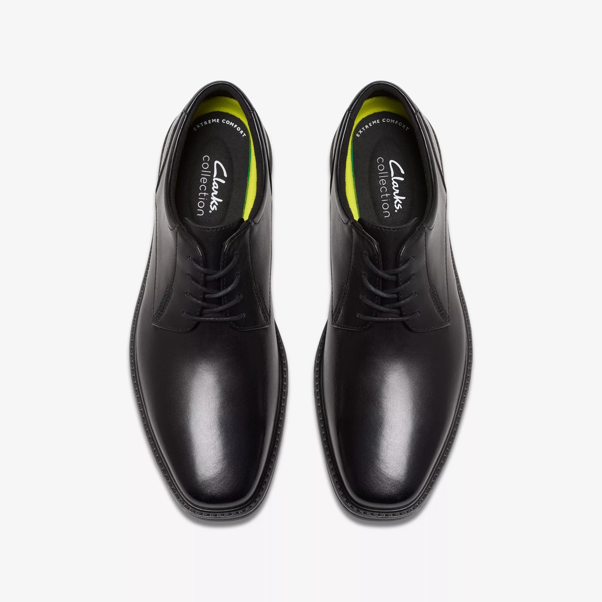 Clarks Wendell Lace II Black Leather - mens shoes