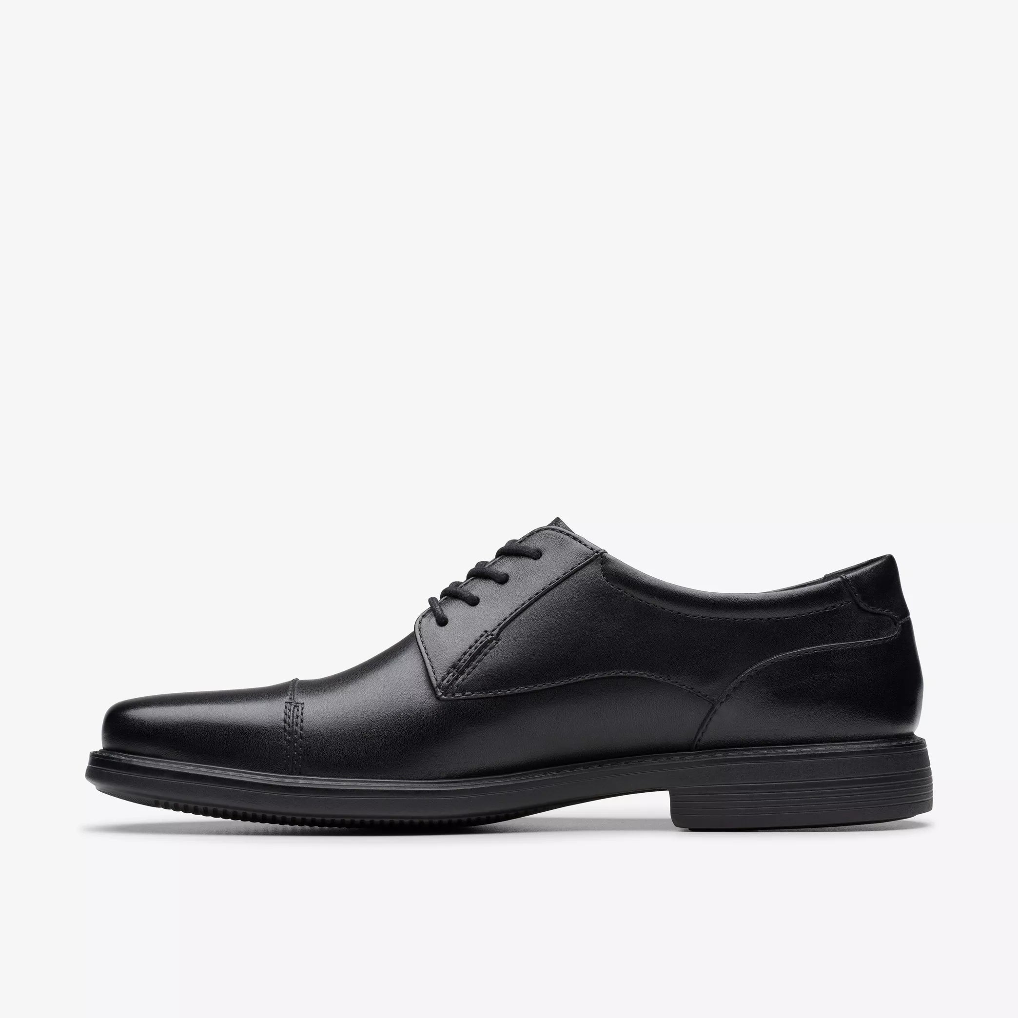 Clarks Wenham Cap II Black Leather - Men's shoes